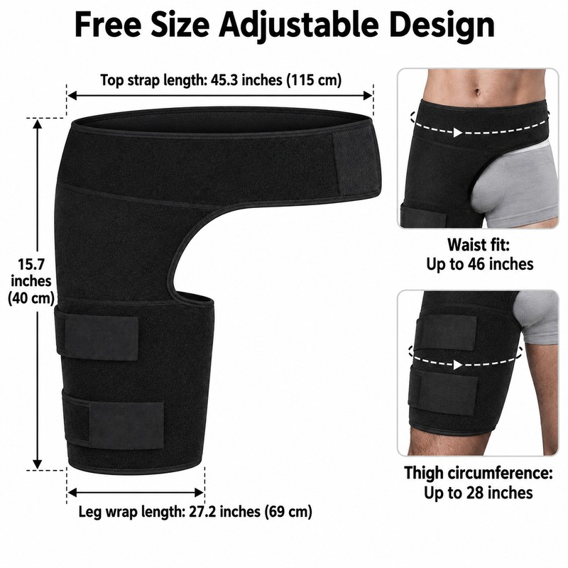 Adjustable Leg Warmers Compression Wrap – Comfortable Thigh & Hip