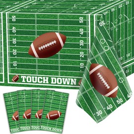 Inspireyee Football Tablecloths, 4 Pack Football Table Cover, Rectangular Game Day Table Cover Football Field for Superbowl Decorations, Tailgate Football Party, Football Party (Football-2-zb)