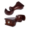HEVSTIL 2Pack Wood Curtain Rod Brackets,Brown Support Bracket,Window Curtain Hooks