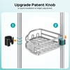 HAMITOR Corner Shower Caddy Tension Pole: Rustproof 4-Tier Bathroom Organizer