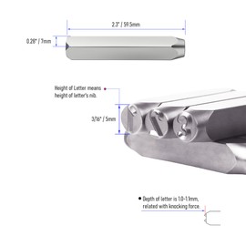 Number Stamp Set, 3/16"(5mm) Spring Steels Stamping Kit, 0-9 9PCS Metal Punch Press Tool for Metal Plastic Wood Leather & More