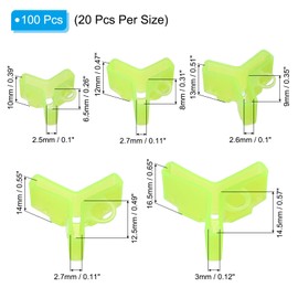 PATIKIL Fishing Hook Bonnets, 100 Pack Plastic Treble Hook Covers Hook Safety Caps Protectors Fit for Standard Size 1, 2, 3, 4, 5, Yellow