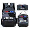 ZCJB-WSRY Cool Police Car School Backpack with Lunch Box &