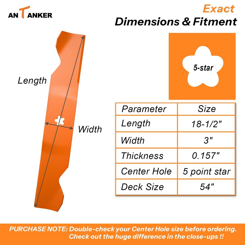 Antanker 187256 Mower Blade Compatible with Craftsman AYP 54 inch