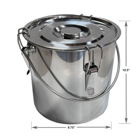 The Bincho Grill Charcoal Saver – Extinguishing Bucket for Hot Charcoal and Ash Collection, Heavy Duty Stainless Steel with Lockable Lid, 3 Gallon Capacity