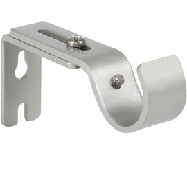 Anndason Heavy Duty Adjustable Curtain Rod Brackets Rod Holders Curtain Rod Holders for 1 1/8 Inch and 1 1/4 Inch Rod, (2 PCS, Silver)