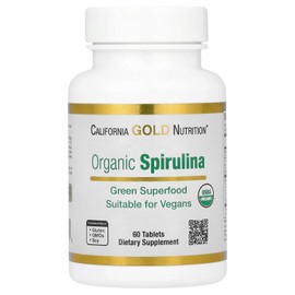 California Gold Nutrition Organic Spirulina Supplement by California Gold Nutrition, Featuring a Green Superfood with Antioxidants, Vegan Friendly, Gluten Free, Non-GMO, 500 mg,60 Tablets