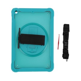 Tablet Shockproof Case Multifunction Tablet Protective Case Cover with Hand Strap Stand Shoulder Strap for IOS 10.2 Tablet Light Blue