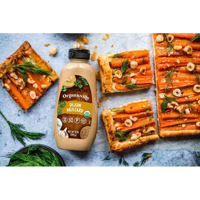 Organicville Dijon Mustard - Mustard Dijon Organic, Dijion Mustard, Vegan,