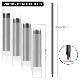 24Pcs Pencil Refills for Tracer, 2.8mm Pencil Refill, Solid Carpenters Pencil Refills Replacement for Pica Pencils, Deep Hole Marker, Joiner Pencils Lead Refills for Woodwork Construction Building