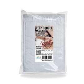 ABC Pack of 25 White Poly Bubble Mailers 6.5 x 9. Peel and Seal Bubble Padded Envelopes. Padded Mailer Envelopes 6 1/2 x 9, Shipping Bags for Mailing, Packing, Packaging in Bulk. Wholesale Price.