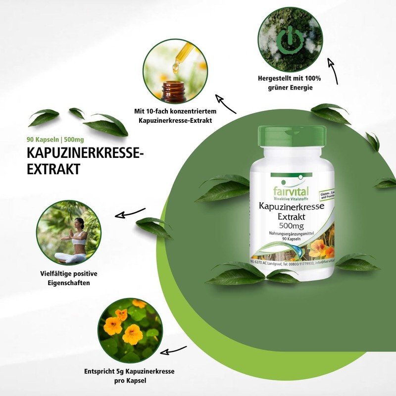 Nasturtium Ladybird Nasturtium Extract 500mg 90 Capsules 4: 1 Extract