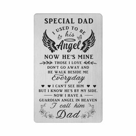 FALOGI Sympathy Cards for Loss of Dad - I Used to Be His Angel Now He's Mine - Dad Memorial Gifts, Loss Bereavement Gifts