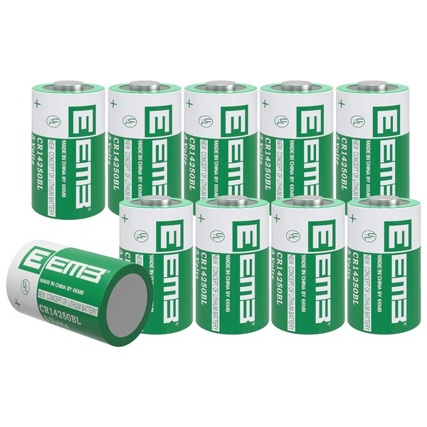 EEMB CR 1/2 AA Series Lithium 3 V 900 mAh Cylindrical Battery CR14250BL 14250SE Non-Rechargeable for Scuba Diving Electronics Specialized Laboratory Equipment UL Certified (10 PCS)