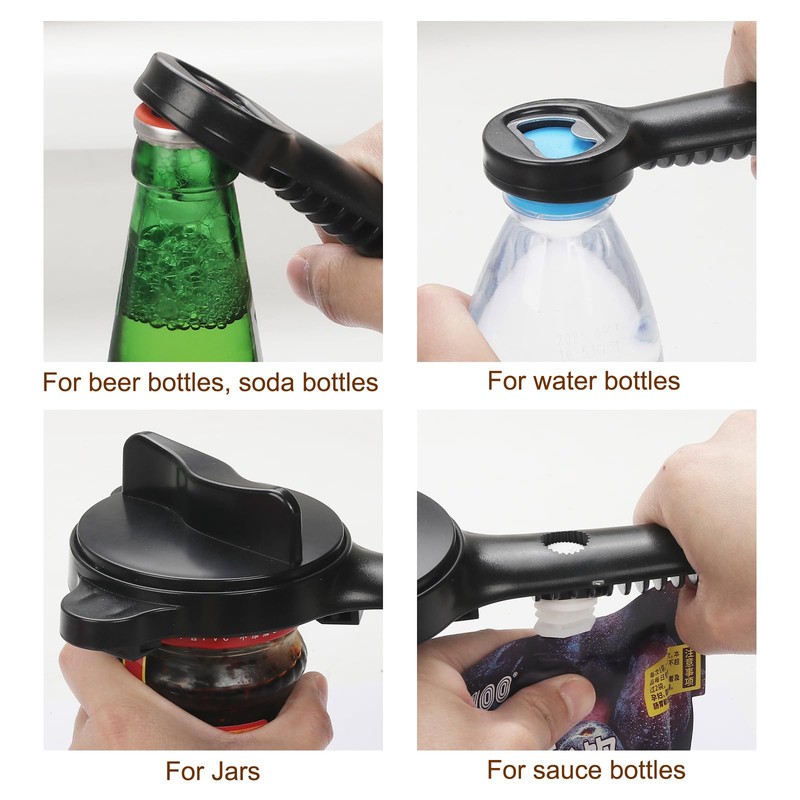 Jar Opener for Seniors, 4-in-1 Adjustable Lid Opener with Non-Slip