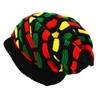 Itzu Rasta Oversized Knit Slouch Peak Beanie Cap Hat in
