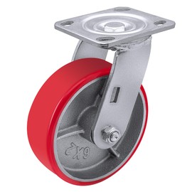 HANDSAMMU 6" X 2" Heavy Duty Casters- Industrial Casters, Polyurethane Casters Wheels, Capacity up to 1200 Lb. Use for Platform Truck, U-Boat Cart,Workbenches (1 Swivel)