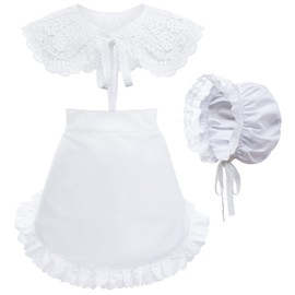 Sun Hat Mob Cap Victorian Pioneer Prairie Bonnet Colonial Headwear Shawl Wrap Stole Apron Costume style3