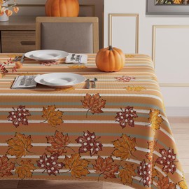 XCHI Fall Rustic Maple Leaves Tablecloth Rectangle Washable Table Covers for Home Party Decorations 60x120 Inch