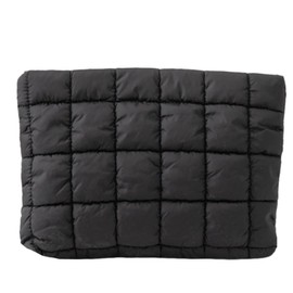 Makeup Bag for Women,Large Quilted Cosmetic Organizer Pouch Cute Make up Bag Puffy Portable Travel Toiletry Bag Girls Zipper Waterproof Storage Bags,Puff Black