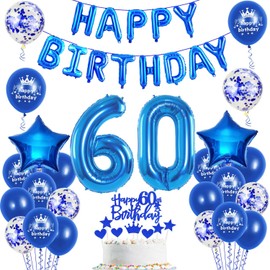 Balloons 60th birthday decoration man blue happy birthday 60th birthday party decoration set 60th birthday decoration men 60th birthday men decoration blue foil balloons 60th birthday men decoration (60)