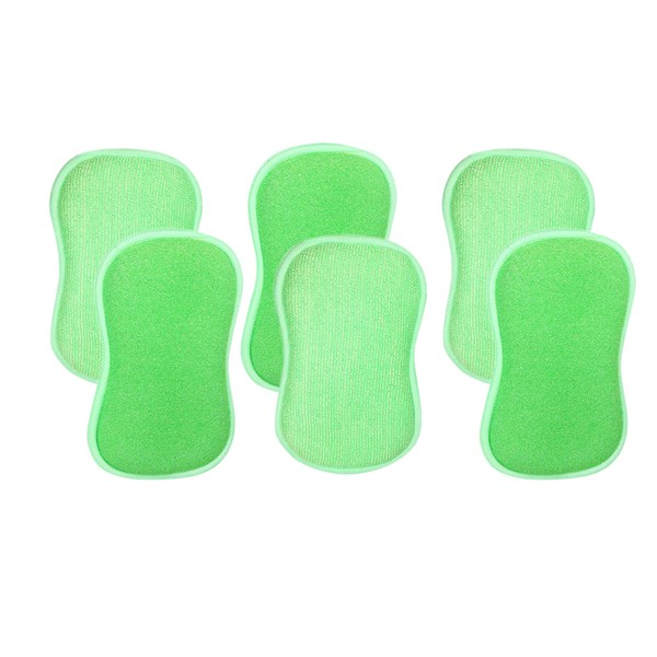 Tile Microfiber Kitchen and Bathroom Cleaning Sponges, (6 Pads).