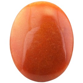 mookaitedecor Pack of 2 Natural Red Aventurine Crystal Palm Worry Stones for Anxiety Stress Relief, Oval Small Energy Pocket Stones Healing Crystal Gifts for Reiki Chakra Meditation Desk Decor