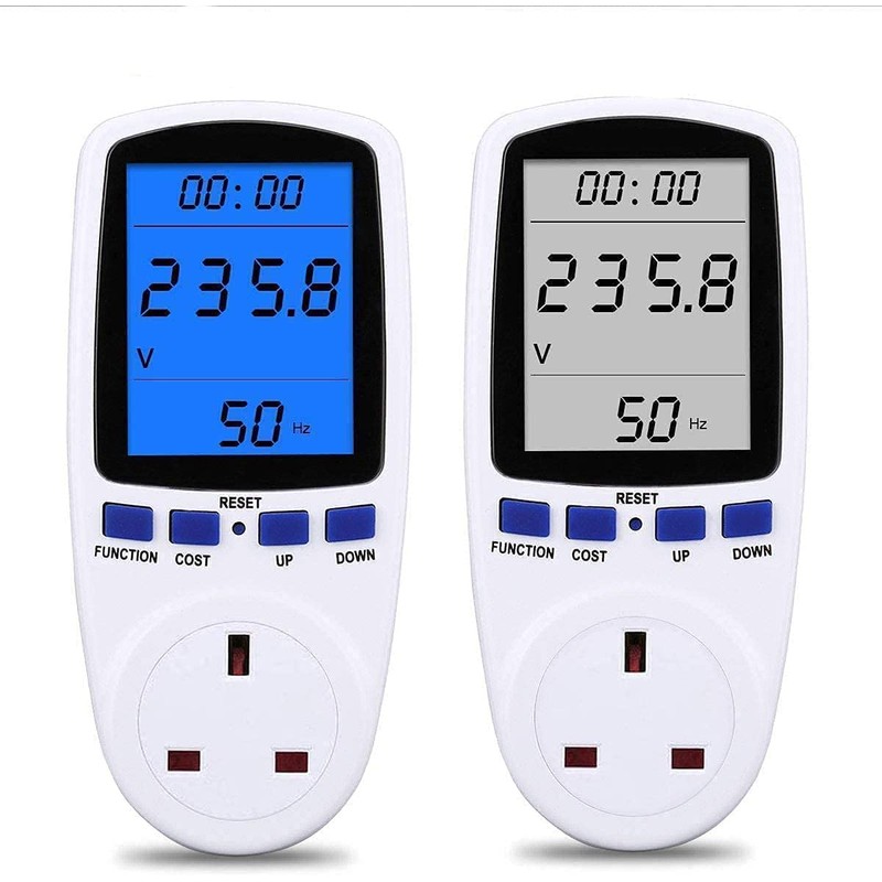 Power Meter Plug Energy Monitor Watt Backlight LCD Display Electricity