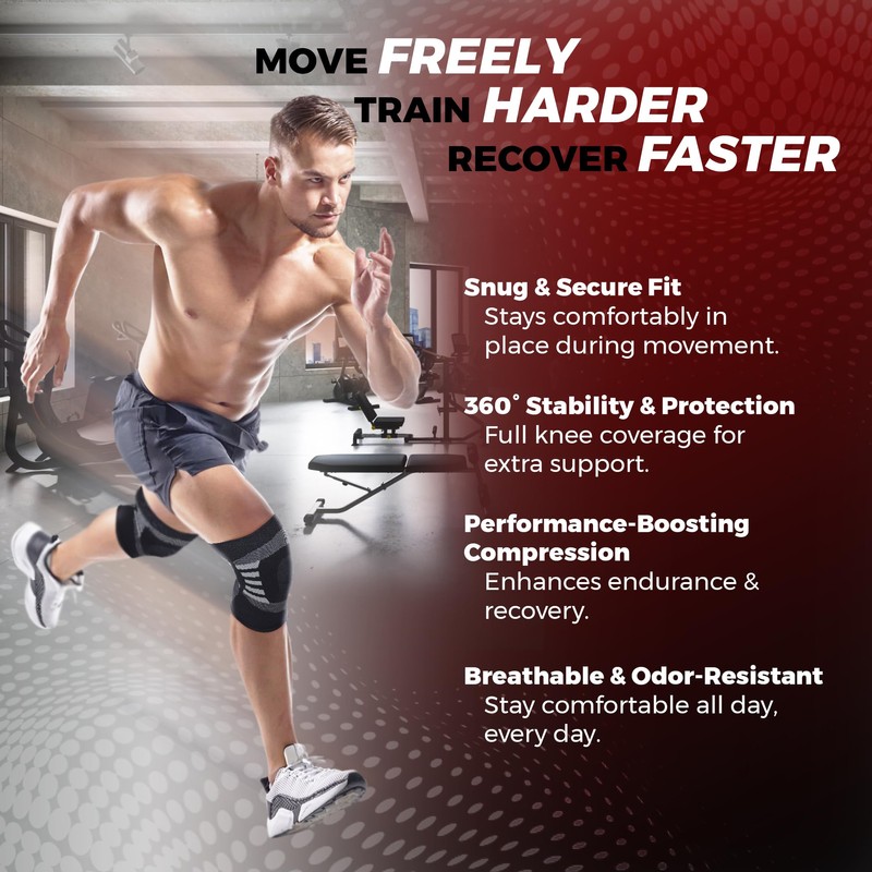 Nordic Lifting Knee Compression Sleeves (1 Pair) - Support for