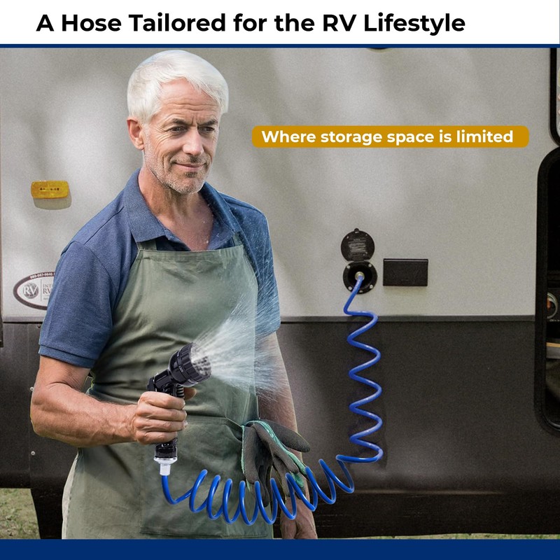Plastair SpringHose RV Premium Polyurethane Drinking Water Safe Coil Hose