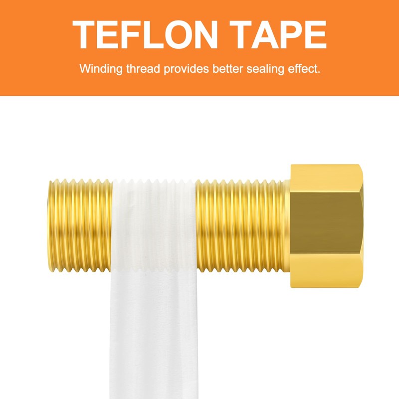 GASHER 2PCS 70mm Extension Brass Pipe Fitting, 1/2" Female to