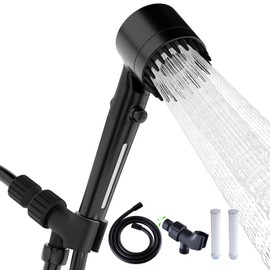 Shower Head with Handheld, Shower Heads High Pressure, High Flow Even with Low Water Pressure-Hand Held Showerhead Set,3 Modes Filtered Showerhead with 59″Replacement Hose/Bracket/Cotton Filters
