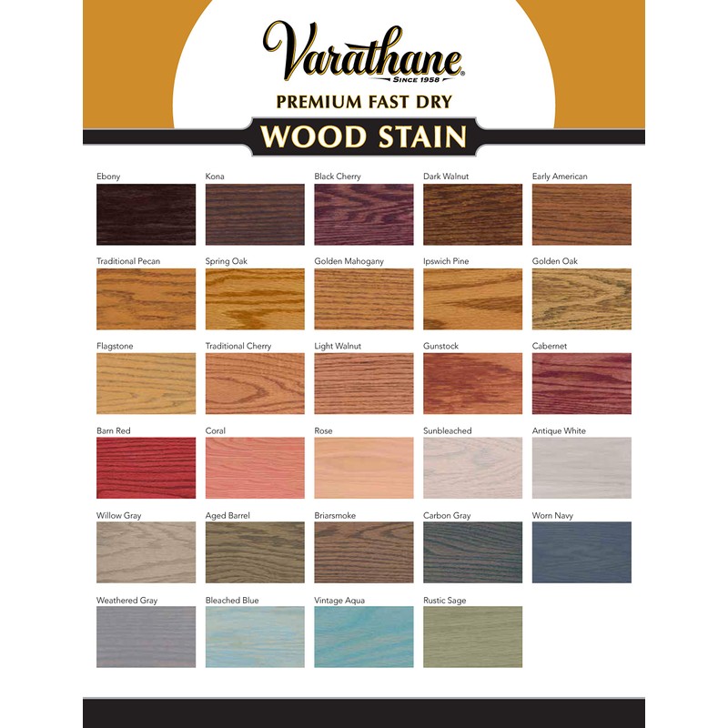 Varathane 262029 Premium Fast Dry Wood Stain, Half Pint, Kona
