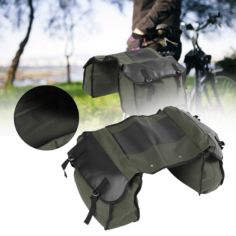 Multifunction Large Capacity Canvas Saddle Bag Bike Pannier Bag for