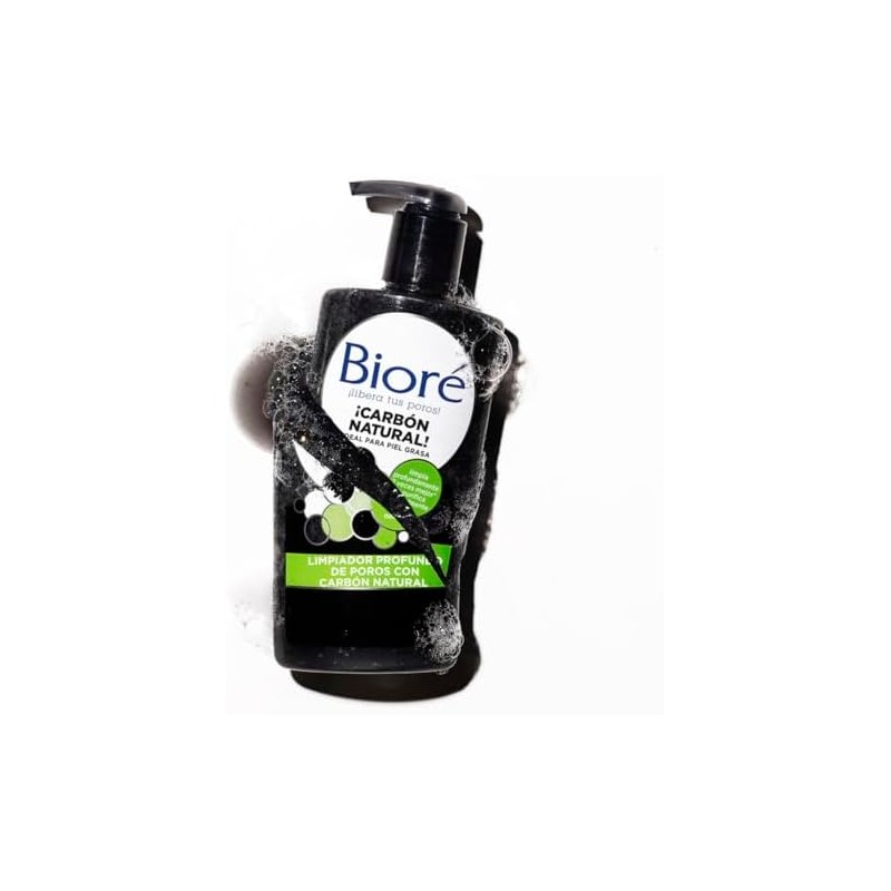 Bioré Limpiador Profundo de Poros con Carbon Natural, 200 ml