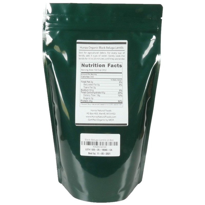 Hunza Organic Black Beluga Lentils (2-lbs)