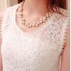 'olu'lu Women's Pearl Rhinestone Bijou Necklace Earrings Set, Necklace