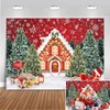 Mocsicka Christmas House Backdrop Christmas Candy House Snowflake Wonderland Pine