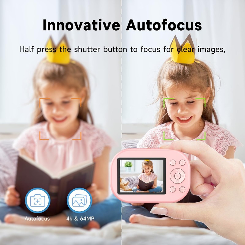 Digital Camera- Compact Camera 2K 48MP Autofocus Dual-Lens with 64GB