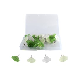 Lilaly 30 Pcs Flower Push Pins Rose Cute Push pins Decorative Push Pins Cork Board Accessories, Green