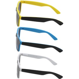 Retro 80’s Vintage Two Tone Sunglasses 3 Pairs – Yellow, Blue, White