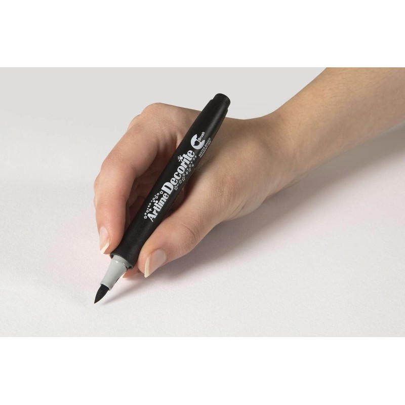 artline 94012 Decorative Brush Tip Marker, Black