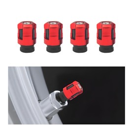 HZEL Car Tire Valve Stem Caps, 4PCS Aluminum Alloy Vehicle Air Caps Cover, Corrosion Resistant Leakproof Automobile Wheel Valve Stem Cover, Universal for Sedans Trucks Motorcycles (Red)