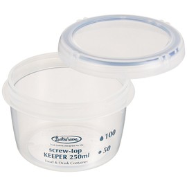 Iwasaki IR27080 Food Storage Container, Antibacterial, Leak Proof, With Seal, Round Shape, Screw Top Keeper, 8.5 fl oz (250 ml), Shallow Type