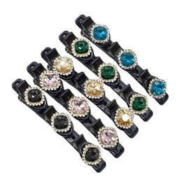 Nanologic Pack of 5 Women's Hair Clips, Hummingbird Hair Clip with Crystal Flower, Hair Clip, Mini Hair Clips for Women Girls, Crystal Stone Braided Hair Clips, Hair Accessories for Women Girls