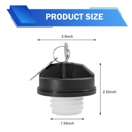 Opuweiy Gas Cap with Lock, Replace #77300-47020, 10504 Car Fuel Tank Cap, Compatible With Tacoma, Tundra, Chevy Camaro, Camry, Corolla (Black)