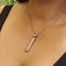 MUSEUM REPRODUCTIONS Egyptian Goddess Bastet Cat Necklace - 18" - Made in USA