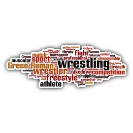 JJH Inc Magnet Greco Roman Wrestling Word Cloud Flexible Vinyl Magnet Waterproof Car Magnetic Bumper Sticker 5"