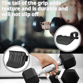 Weight Lifting Grips for Men Women, Rubber Gym Grips Pads for Palm Protection, Anti-Slip Hand Palm Protection Wrist Wraps, Fingerless Workout Gloves for Men, Exercise Support Accessories (Black)