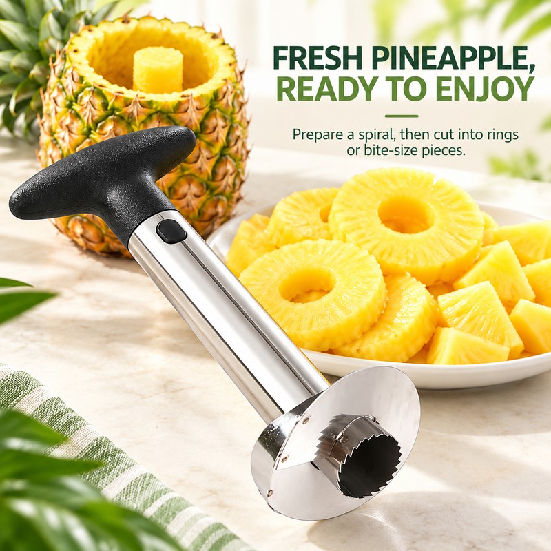 1PCS Stainless Steel Pineapple Slicer Peeler - Kitchen Fruit Tools